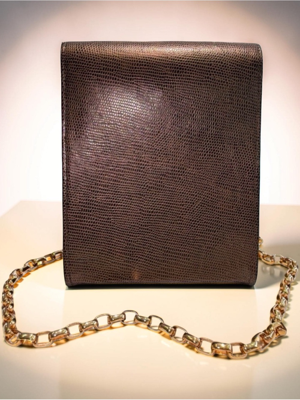 RODO Italy Structured Hard Case Evening Bag I Gold Link Strap | NWOT